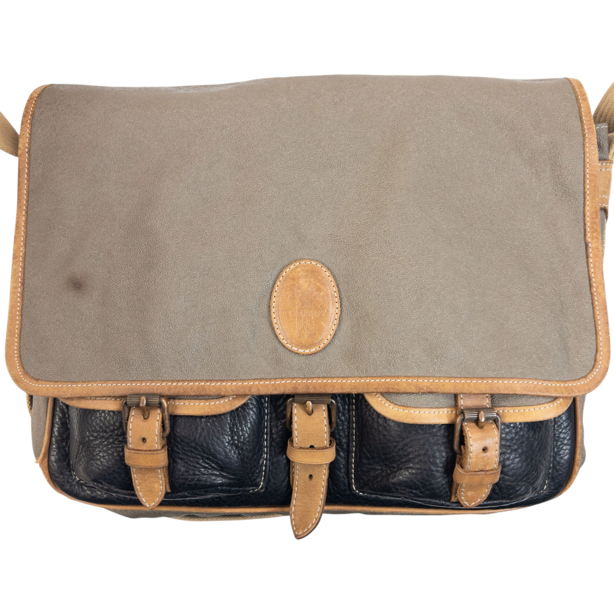 Vintage 80s CP Company Leather Messenger Crossbody Bag