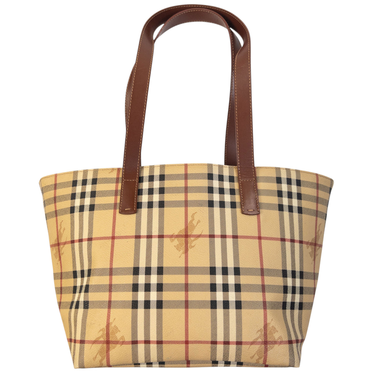Vintage 2000s Burberry Nova Check Leather Shoulder Bag