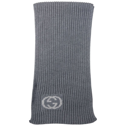 Vintage Gucci Ribbed Knit Wool Scarf