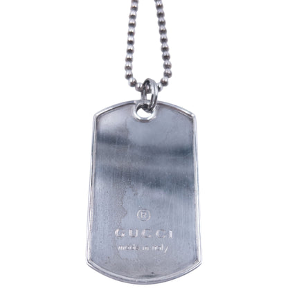 Vintage 2000s Gucci Embossed Dog Tag Necklace