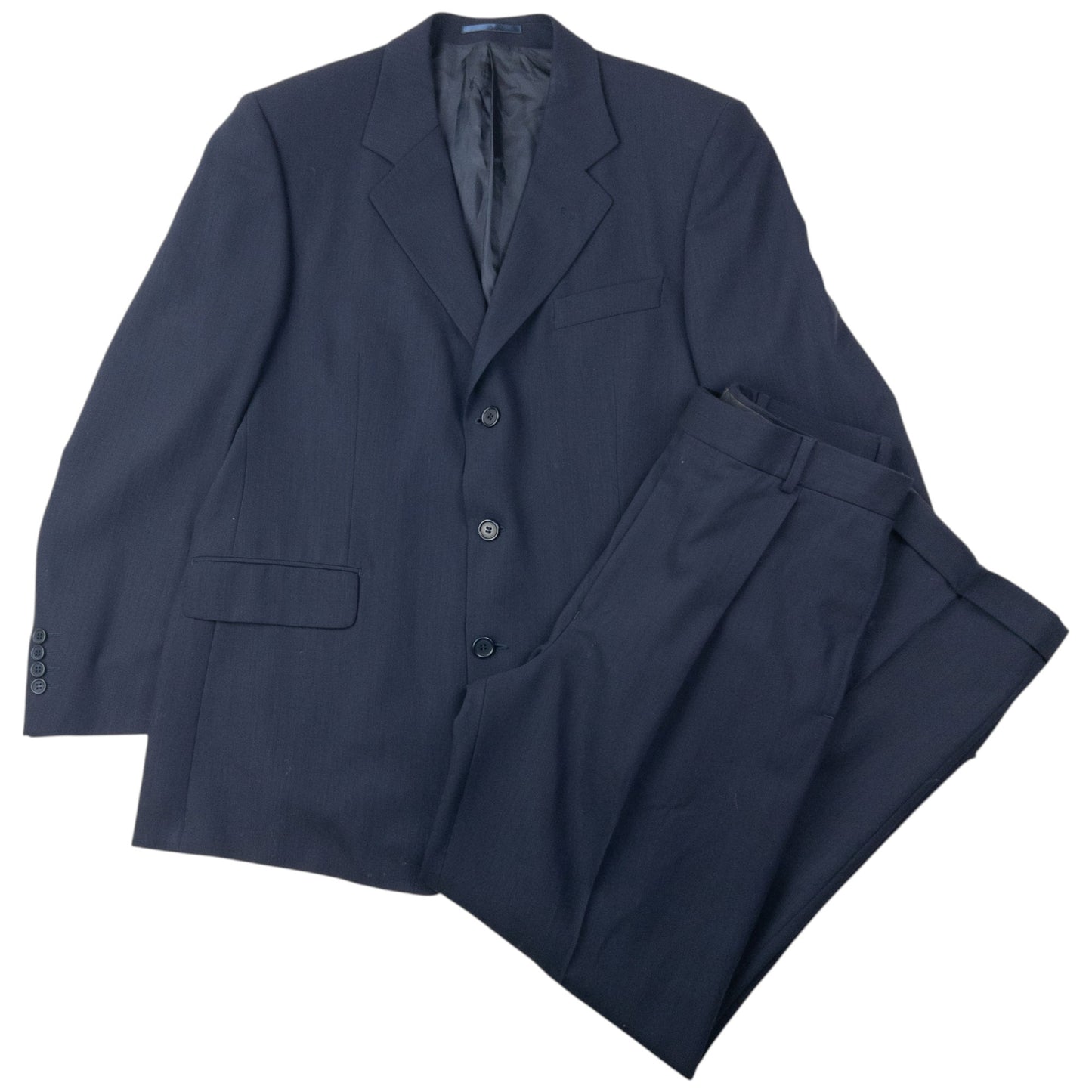 Vintage 90s YSL Yves Saint Laurent Wool Jacket & Trousers Suit Set Size L