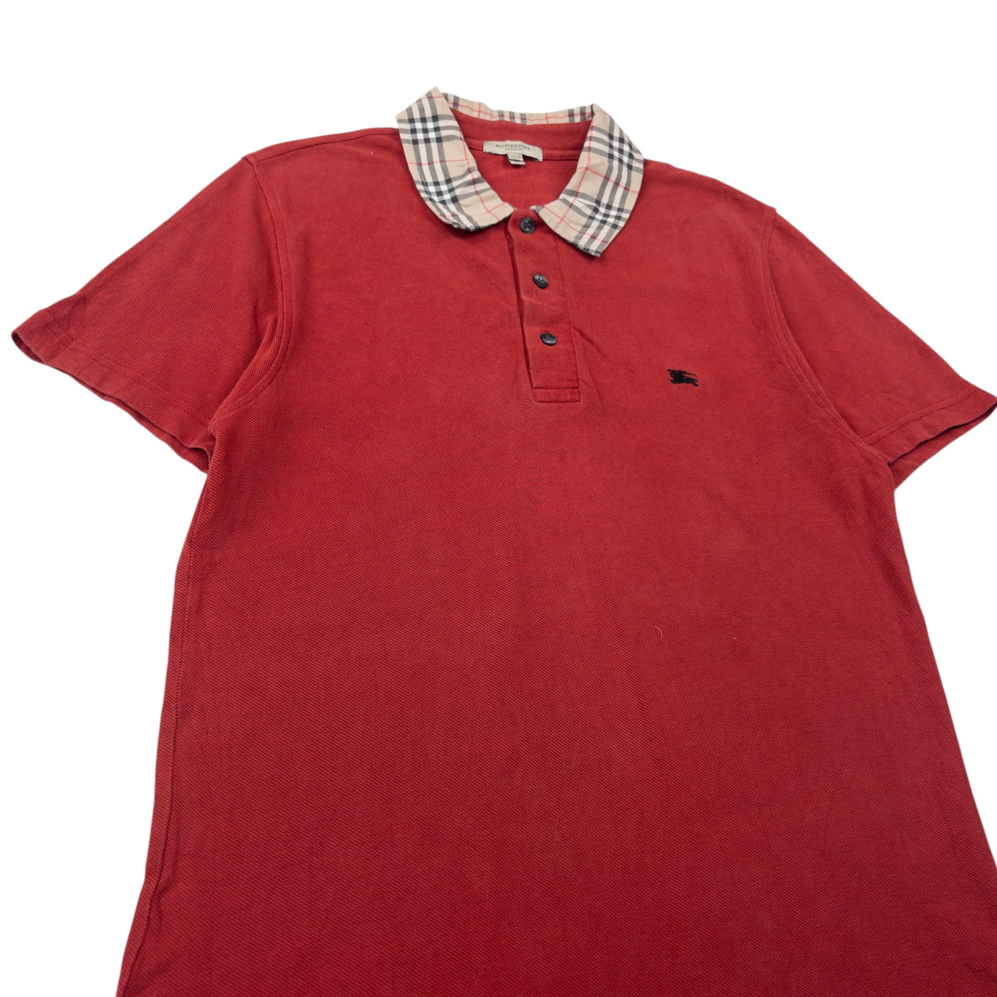 Vintage Burberry Nova Check Collar Polo Shirt Size M