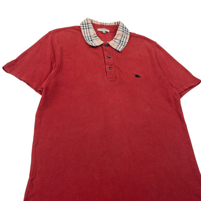 Vintage Burberry Nova Check Collar Polo Shirt Size M