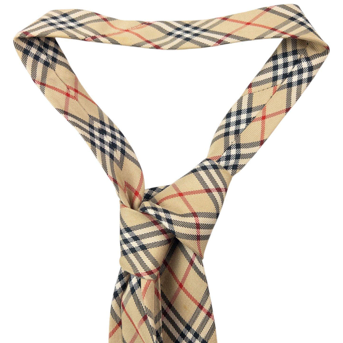 Vintage 2000s Burberry Nova Check Silk Tie