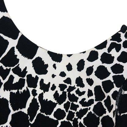 Vintage 80s YSL Yves Saint Laurent Giraffe Print Belt Waist Dress Womens Size L