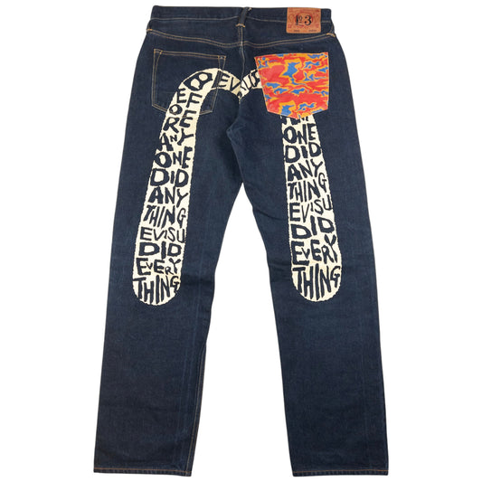 Vintage Evisu Painted Text Daicock Japanese Denim Jeans Size W33