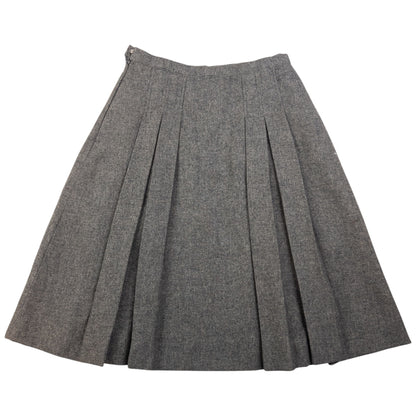Vintage Burberry Irish Tweed Pleated Wool Skirt Womens Size W24