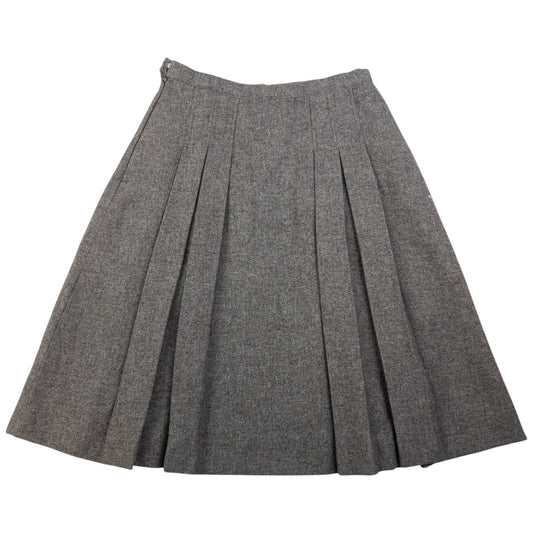 Vintage Burberry Irish Tweed Pleated Wool Skirt Womens Size W24
