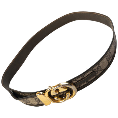 Vintage 90s Gucci Monogram Leather Belt Size S