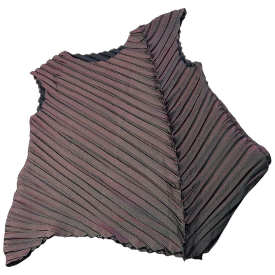 Vintage Issey Miyake Asymmetric Pleated Top Womens Size M