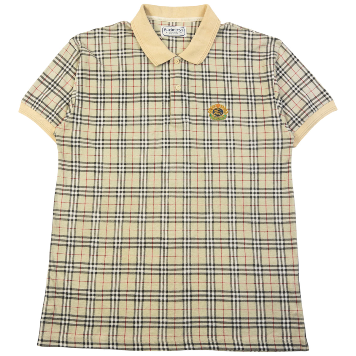 Vintage 90s Burberry Nova Check Polo Shirt Size M
