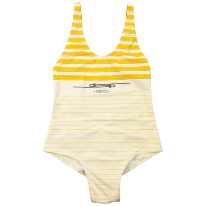Vintage 80s Gucci Striped Swimming Costume Womens Size M