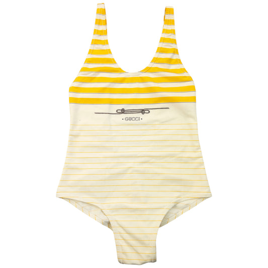 Vintage 80s Gucci Striped Swimming Costume Womens Size M