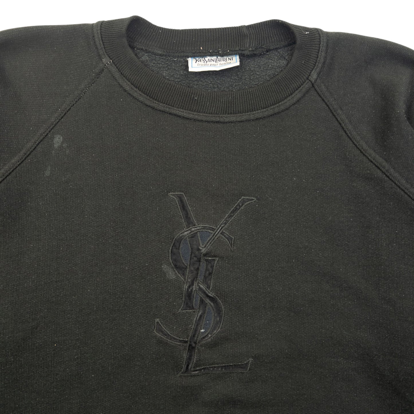 Vintage 80s YSL Yves Saint Laurent Embroidered Sweatshirt Size S