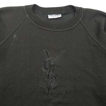 Vintage 80s YSL Yves Saint Laurent Embroidered Sweatshirt Size S