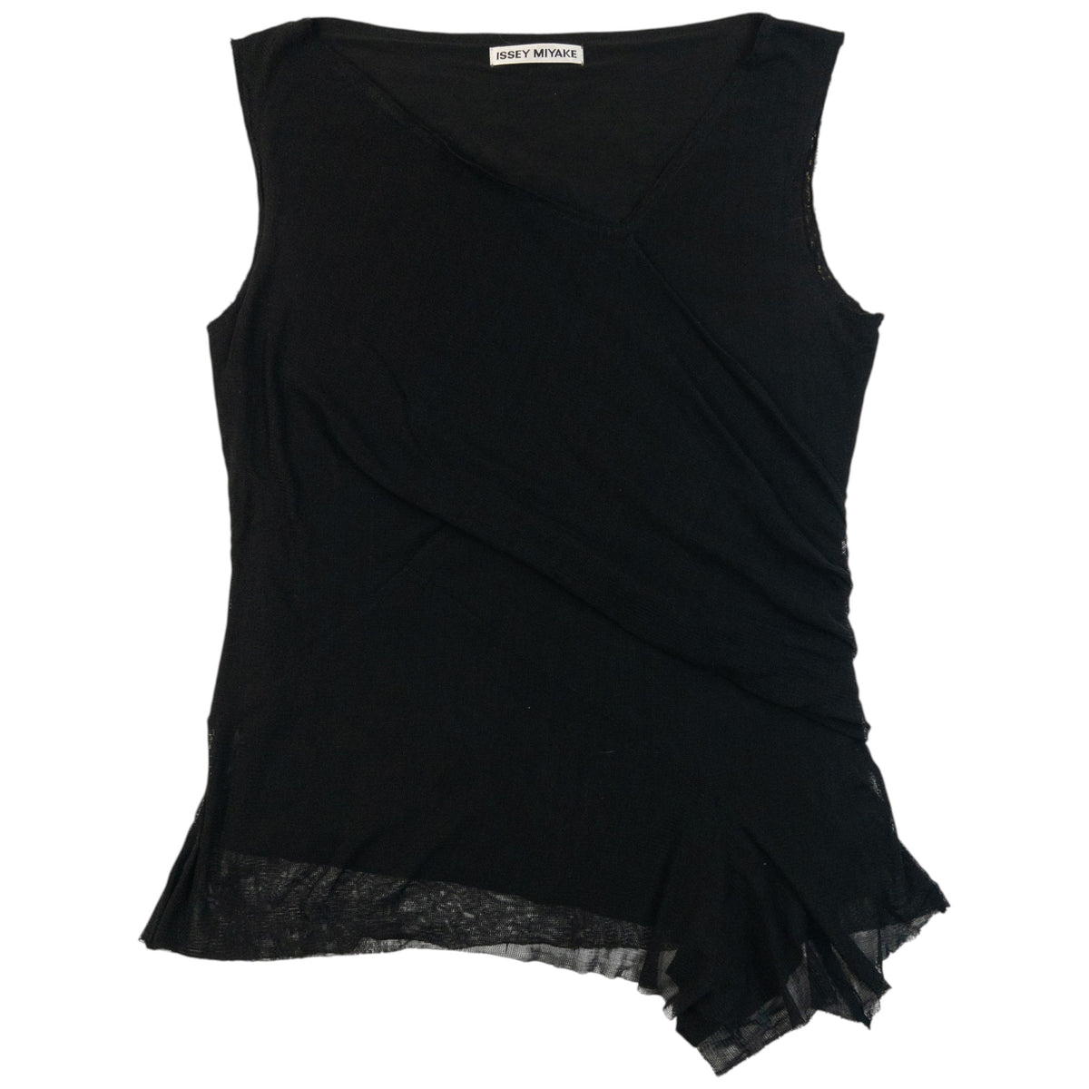 Vintage 90s Issey Miyake Asymmetric Mesh Top Womens Size S
