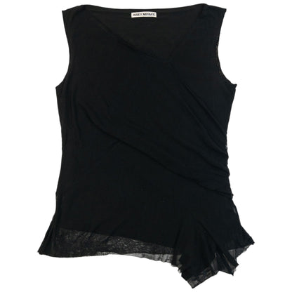Vintage 90s Issey Miyake Asymmetric Mesh Top Womens Size S