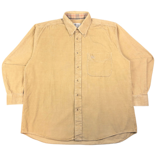 Vintage Burberry Corduroy Long Sleeve Button Up Shirt Size L