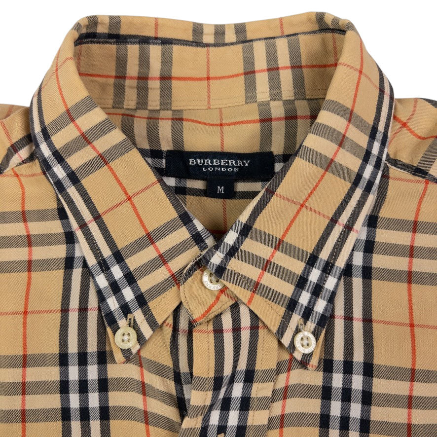 Vintage Burberry Nova Check Long Sleeve Button Up Shirt Size M