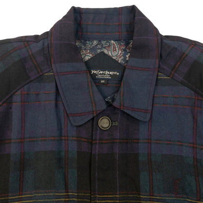 Vintage 80s YSL Yves Saint Laurent Checkered Harrington Jacket Size M
