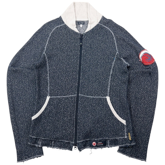 Vintage 2000s Armani Jeans Zip Up Hemp Jumper Womnes Size L