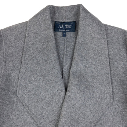 Vintage Armani Jeans Longline Wool Wrap Jacket Size M