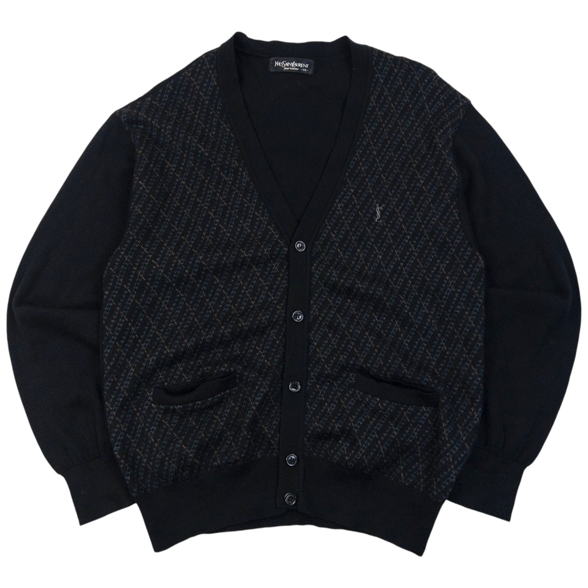 Vintage 90s YSL Yves Saint Laurent Pattern Cardigan Size S