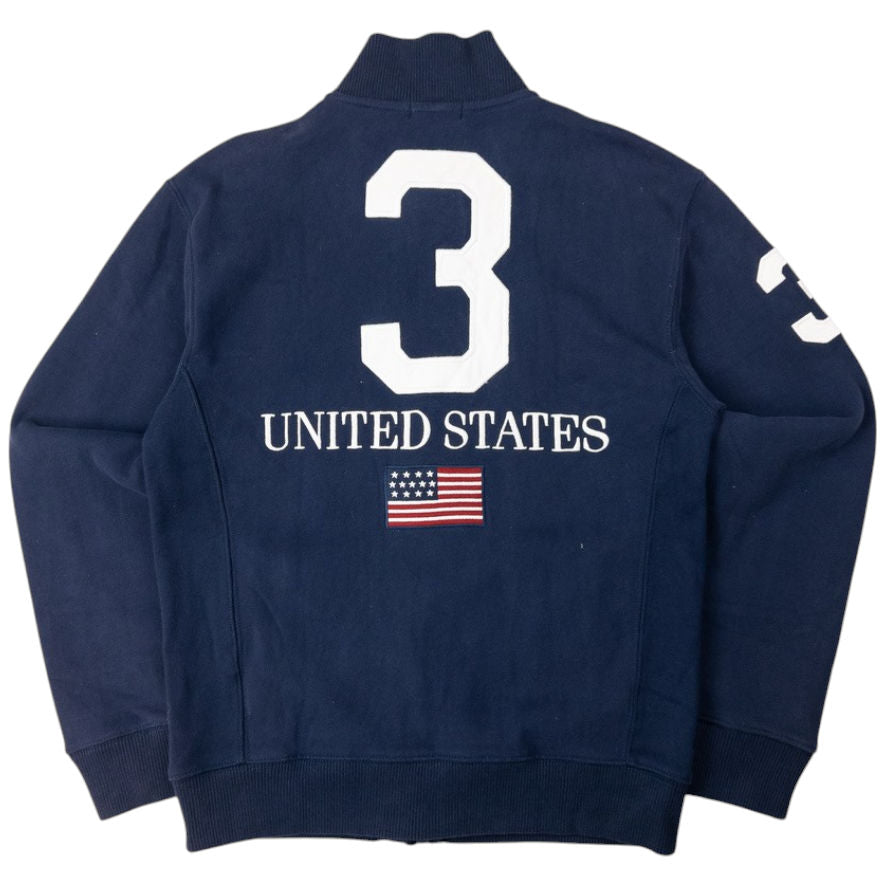 Vintage 2000s Polo Ralph Lauren USA Zip Up Sweatshirt Size S