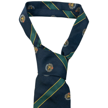 Vintage 80s Burberry Striped Monogram Silk Tie
