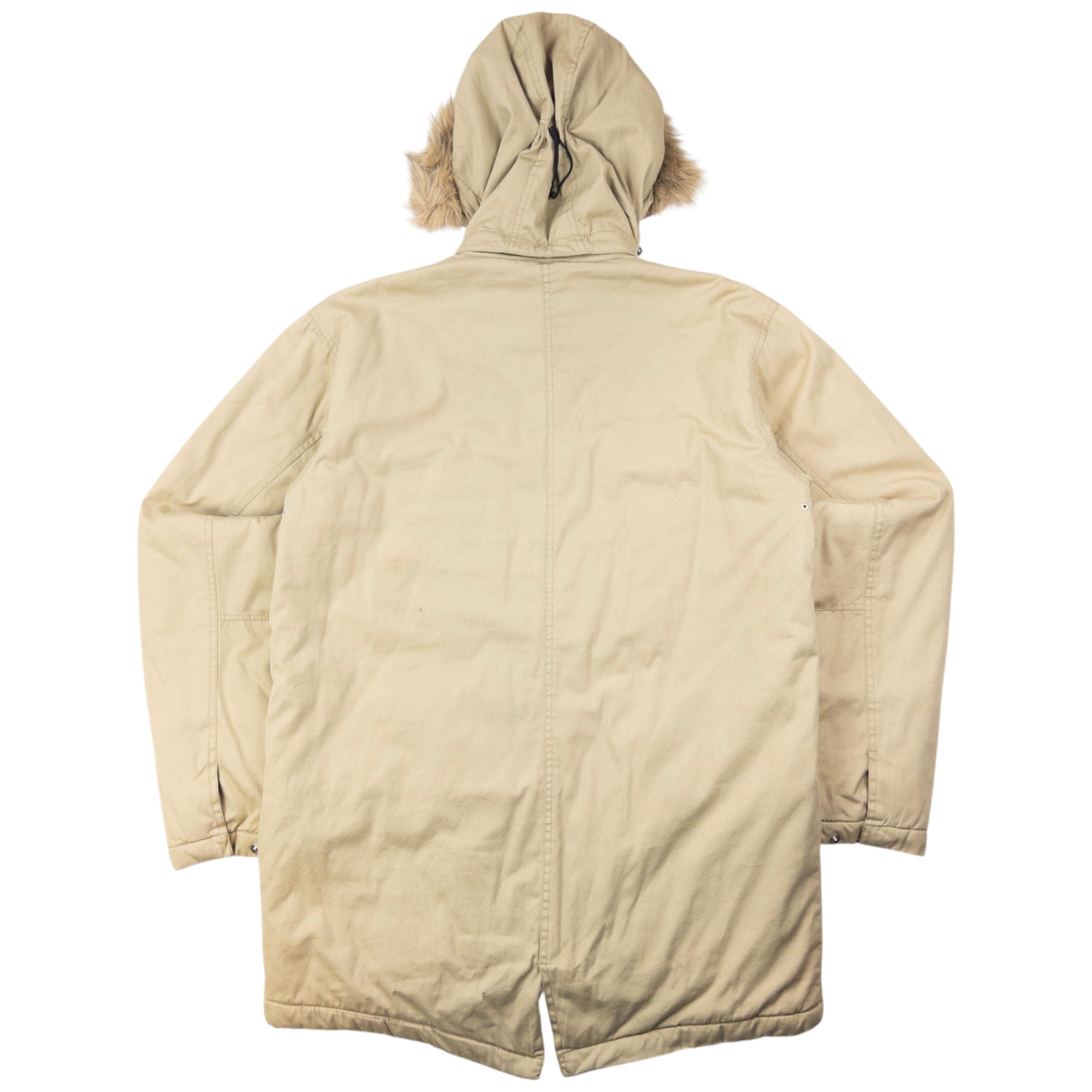 Vintage Stussy Fur Hood Padded Zip Up Jacket Size L