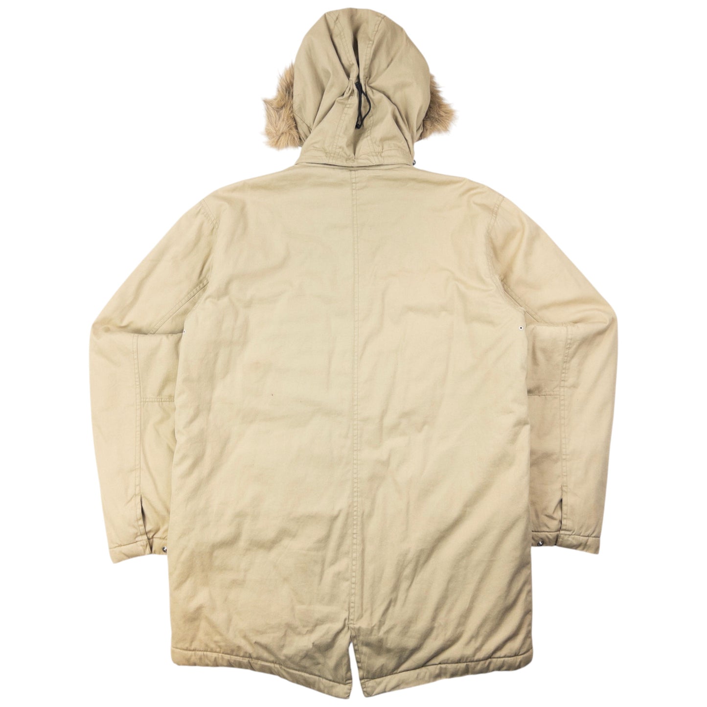 Vintage Stussy Fur Hood Padded Zip Up Jacket Size L