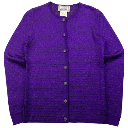 Vintage 90s Gianni Versace Star Pattern Wool Cardigan Womens Size S