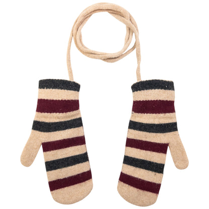 Vintage Burberry Striped Wool Mittens