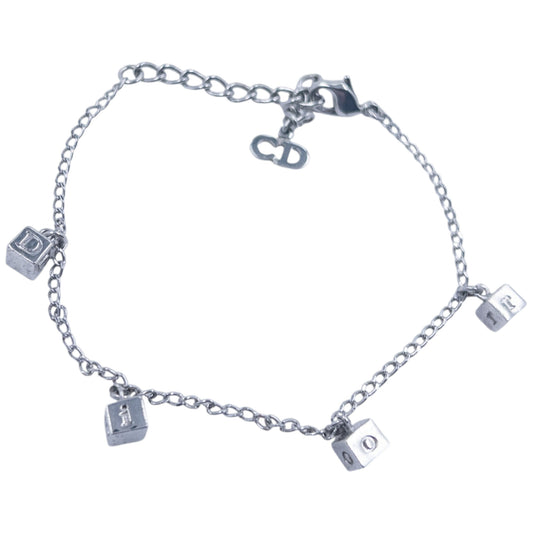 Vintage 2000s Dior Silver Dice Charm Bracelet