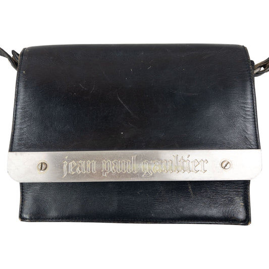 Vintage 2000s Jean Paul Gaultier Embossed Leather Crossbody Bag