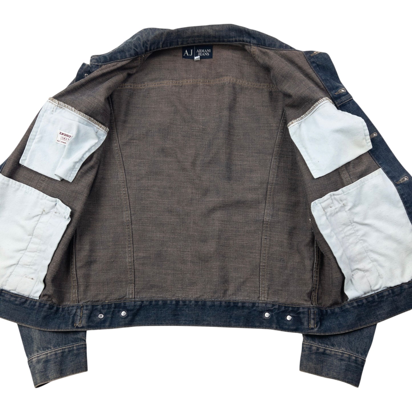 Vintage Armani Jeans Super Toppa Button Up Denim Jacket Size S