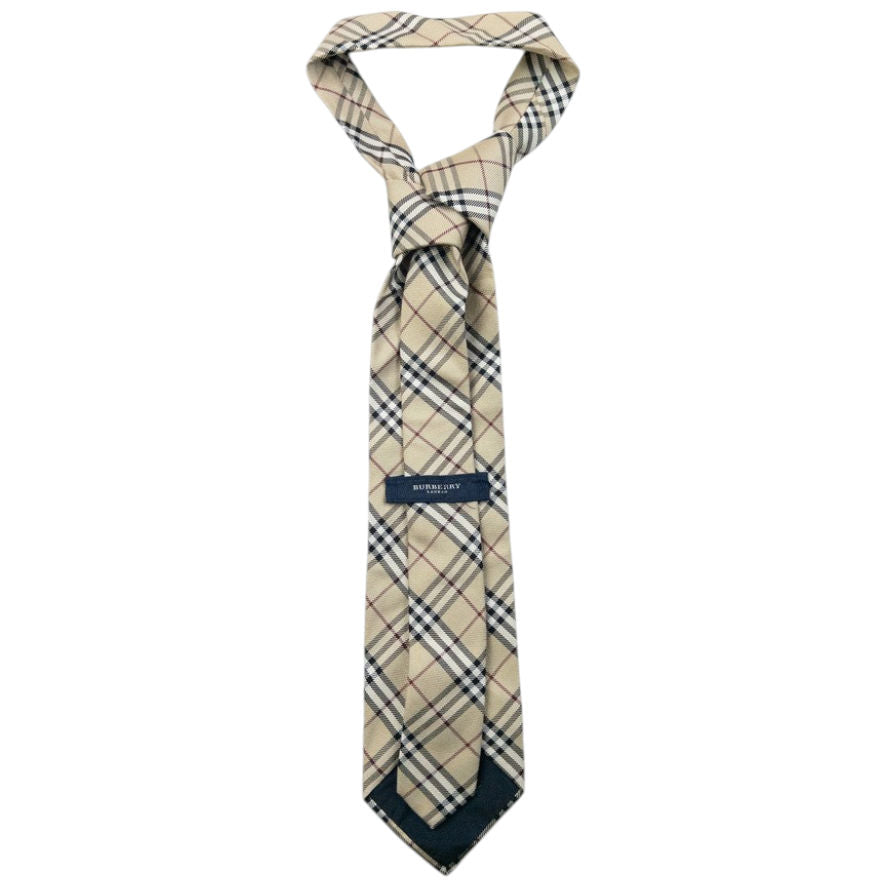 Vintage 2000s Burberry Nova Check Silk Tie