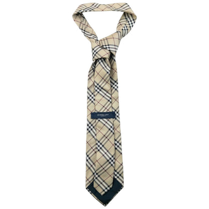 Vintage 2000s Burberry Nova Check Silk Tie