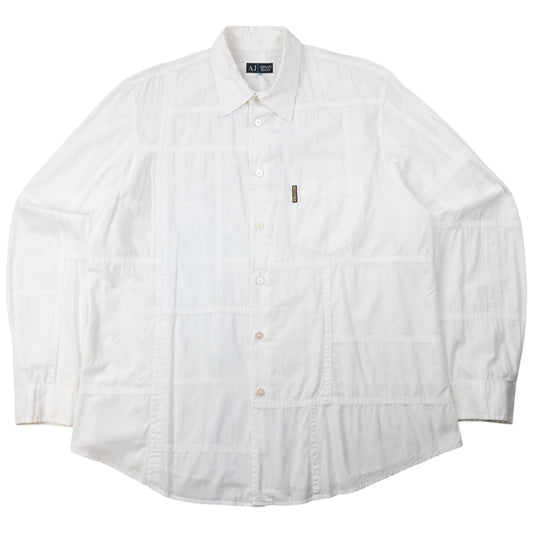 Vintage 2000s Armani Jeans Patchwork Long Sleeve Button Up Shirt Size XL