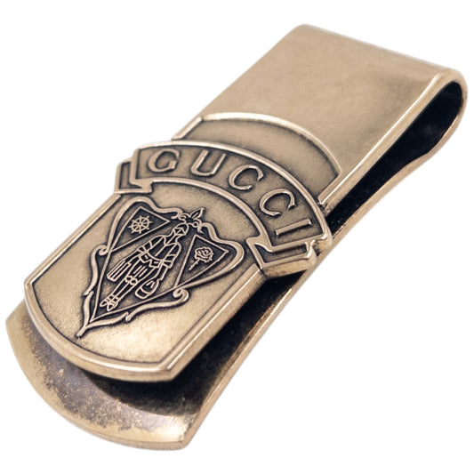 Vintage 2000s Gucci Gold Embossed Money Clip