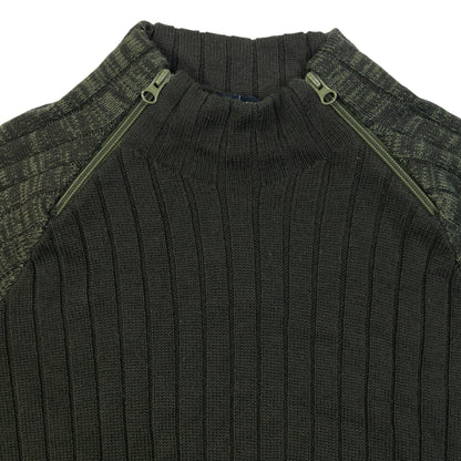 Vintage 2000s Armani Jeans Ribbed Wool Knit Q Zip Jumper Womens Size XL