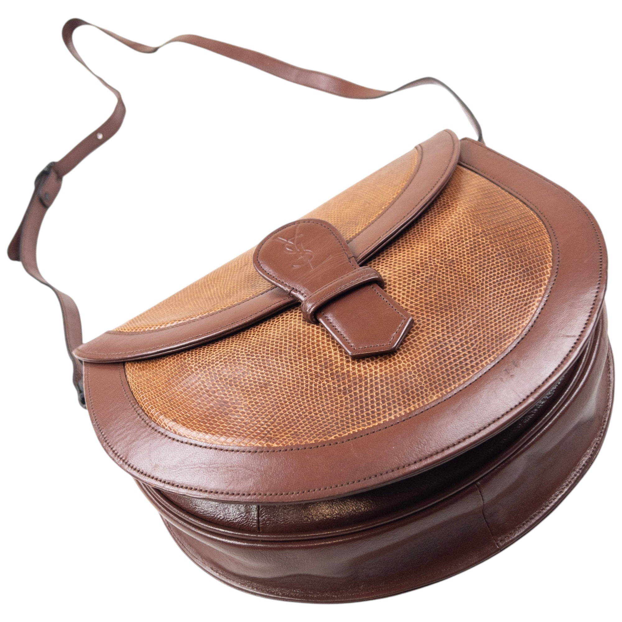 Vintage 80s YSL Yves Saint Laurent Leather Snakeskin Crossbody Bag