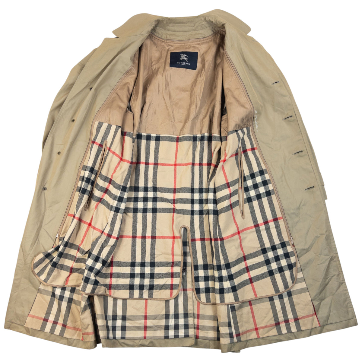 Vintage 2000s Burberry Nova Check Lined Trench Jacket Size M