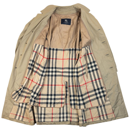 Vintage 2000s Burberry Nova Check Lined Trench Jacket Size M