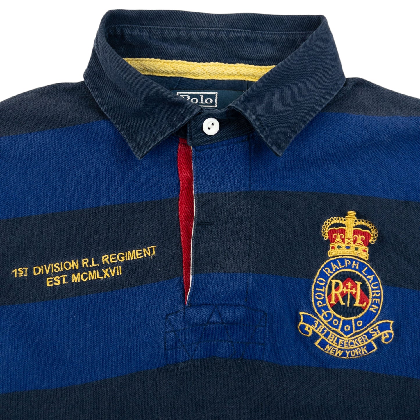 Vintage 90s Polo Ralph Lauren Striped Crest Long Sleeve Polo Shirt Size S