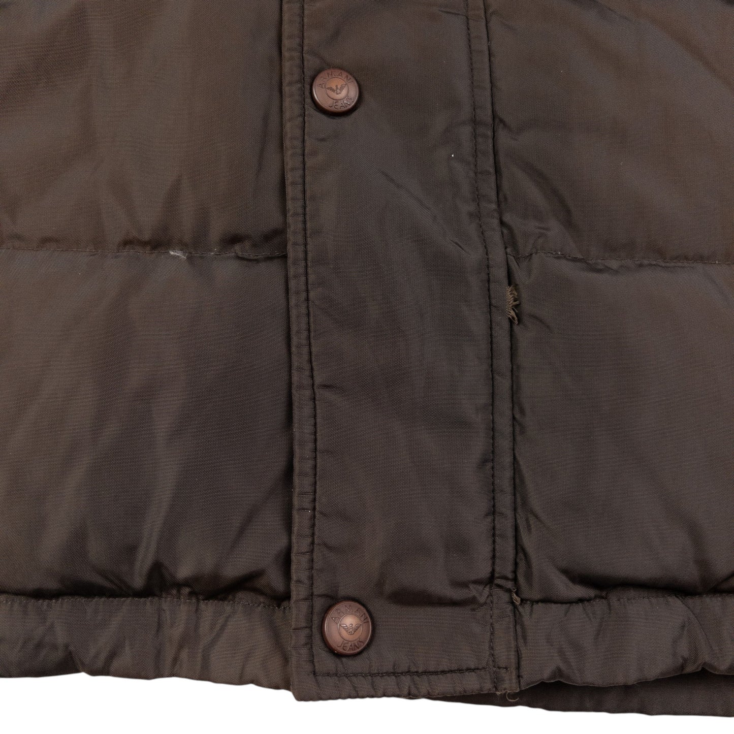 Vintage Armani Jeans Zip Up Puffer Jacket Size XL