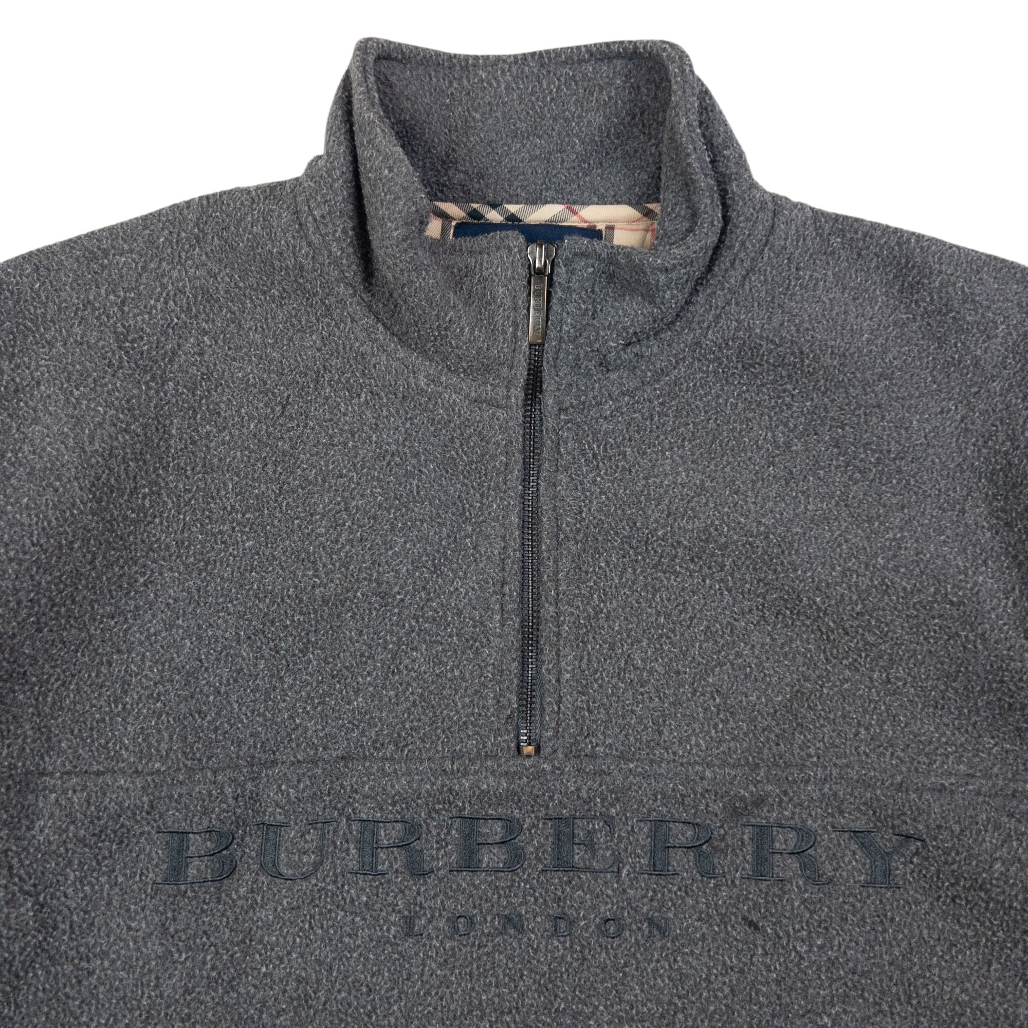 Vintage Burberry Q Zip Fleece Sweatshirt Size M
