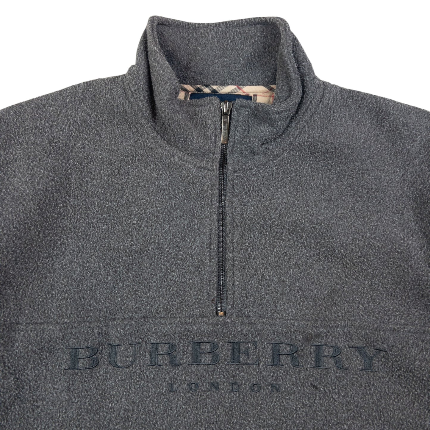 Vintage Burberry Q Zip Fleece Sweatshirt Size M