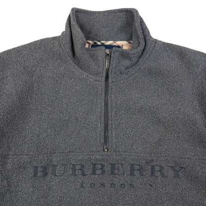 Vintage Burberry Q Zip Fleece Sweatshirt Size M