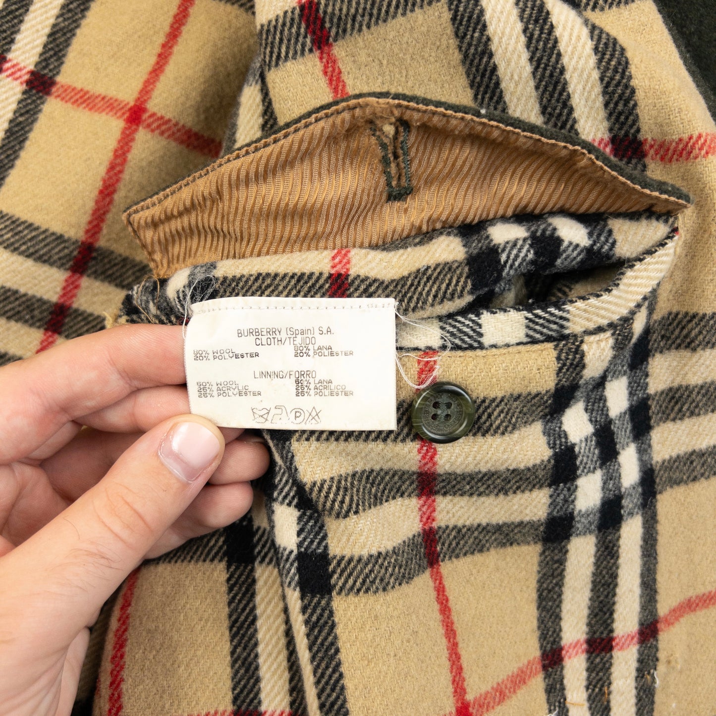 Vintage 2000s Burberry Nova Check Lined Wool Jacket Size XL
